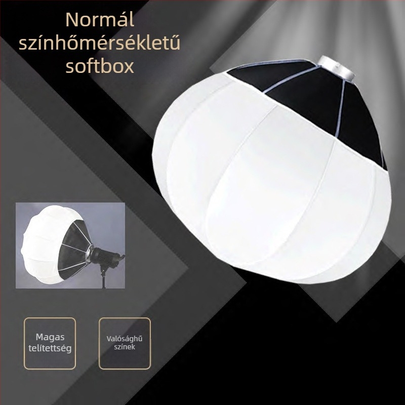 Baorong-bajonettes fotófelszerelési kiegészítő, gömb alakú lágyfény-difuzor élő adásokhoz, teher 2–5 kg, anyag műanyag/fém