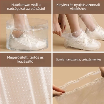 Egyszer használatos esőcsizma fedelek, PE anyag, 0,2 mm vastagság, vízálló, biológiailag lebomló
