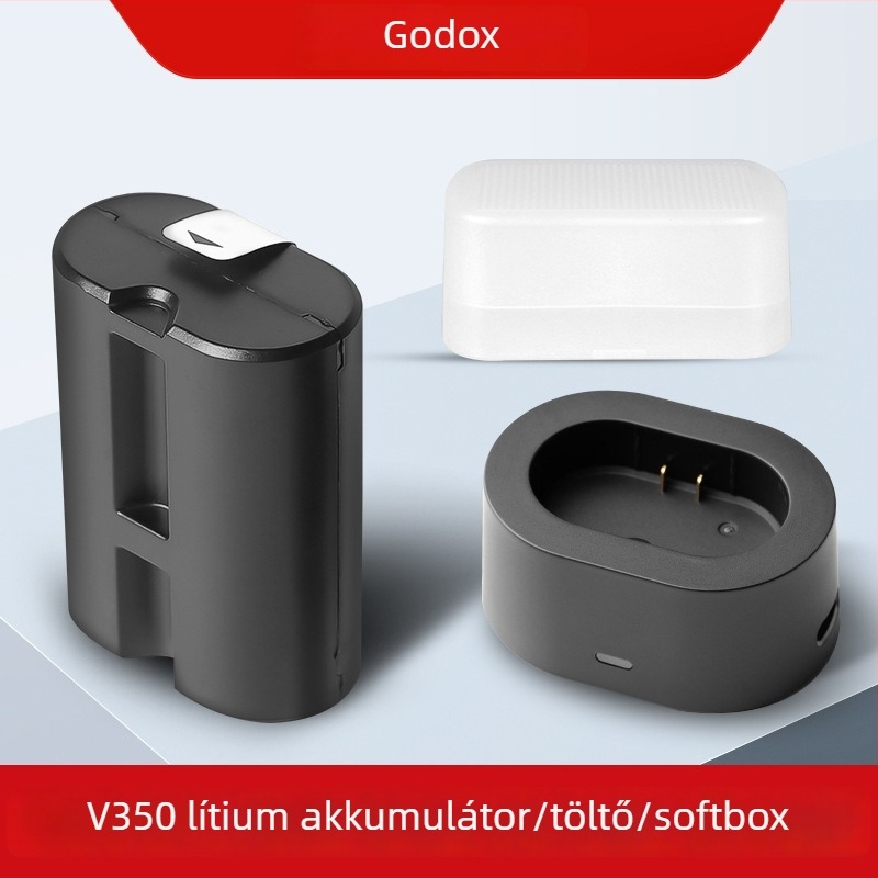 Godox V350 Kamera vakuvillanó tartozék, VB20 lítium-akkumulátor, UC20 töltő, USB diffúzor, hordozható kiegészítő