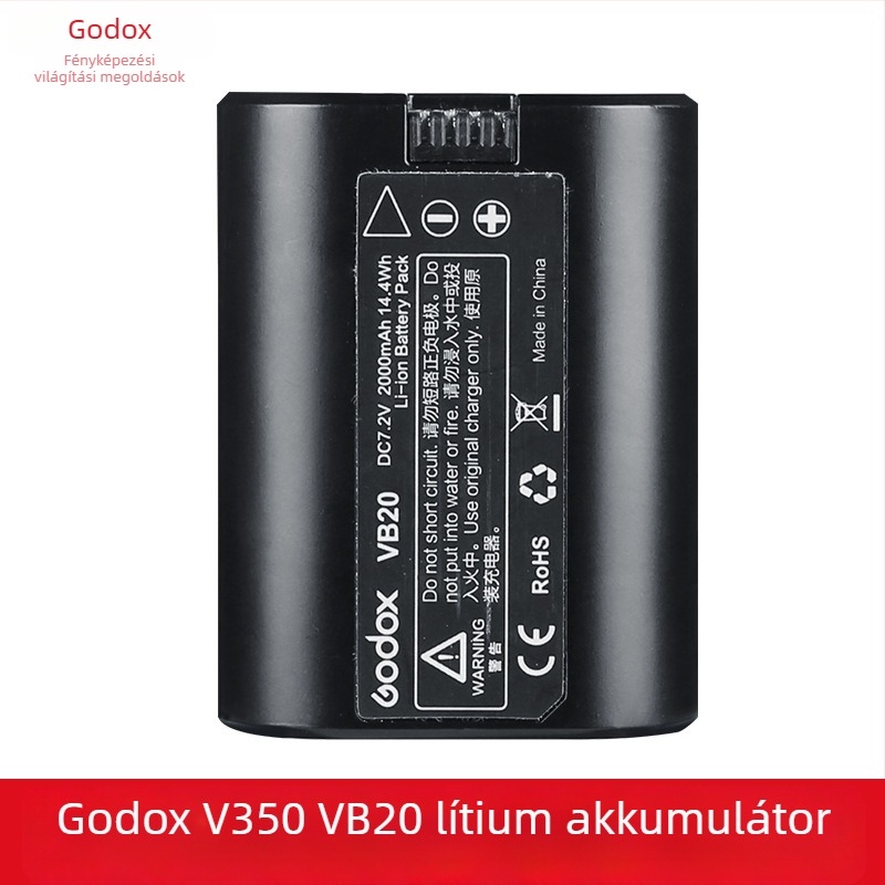 Godox V350 Kamera vakuvillanó tartozék, VB20 lítium-akkumulátor, UC20 töltő, USB diffúzor, hordozható kiegészítő
