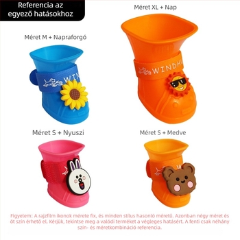 Kutyák számára szilikon esőcipők – vízálló, csúszásmentes, kopásálló, puha talppal