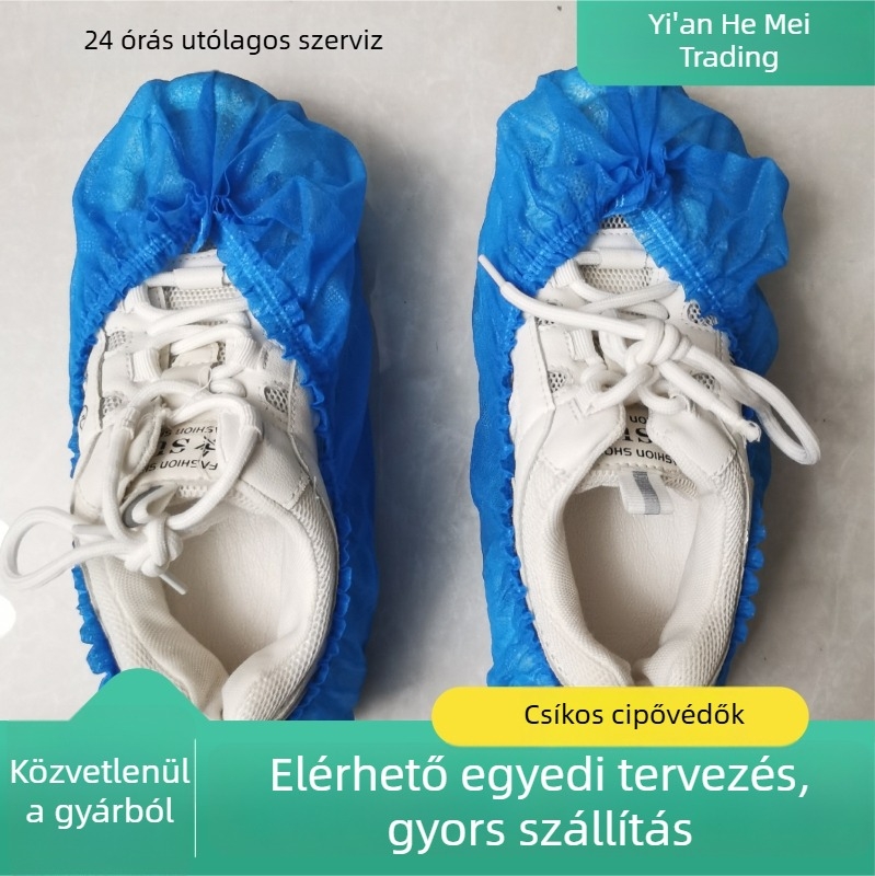 Egyszer használatos cipővédők, kopásálló, csúszásmentes, vízálló, nem szőtt anyagból, 100 darab csomagonként