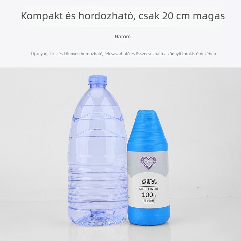 Egyszer használatos cipővédők otthonra és számítógépes laborokhoz, CPE bevonatú műanyag, vízálló és porálló, vastag nem szőtt anyag, magas mandzsetta