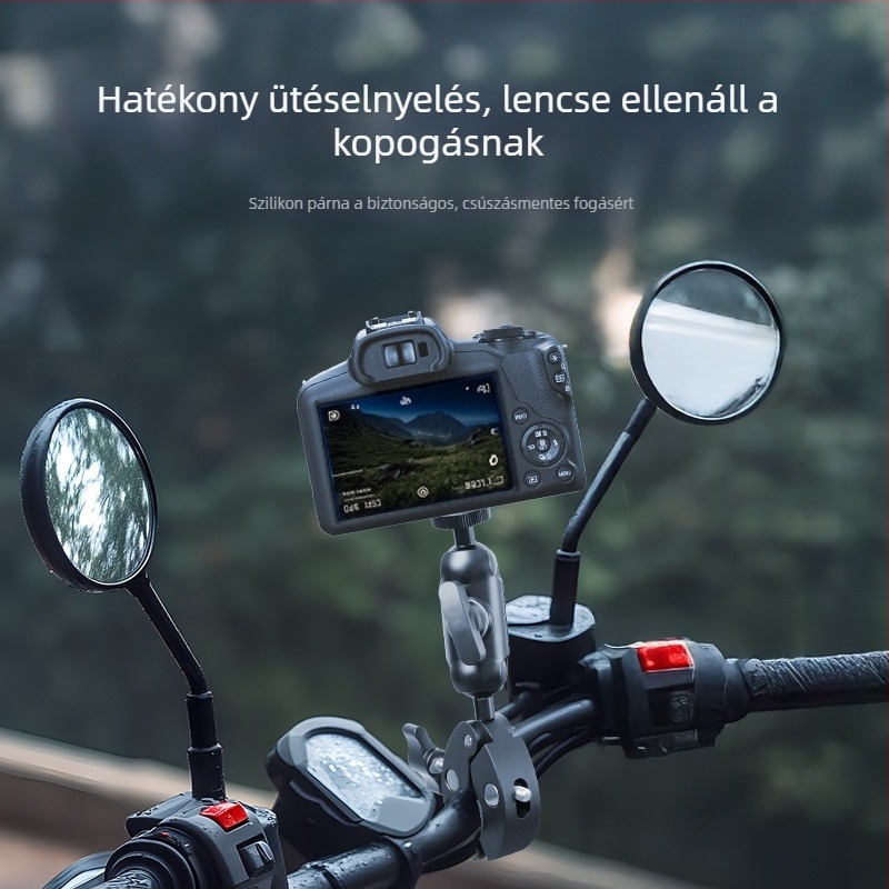 Motorkerékpár és kerékpár telefon tartó, állítható, univerzális csipesz, ütésálló, terhelés legfeljebb 2 kg