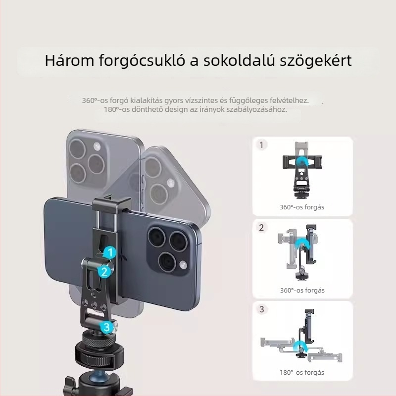 SmallRig fém mobiltelefon-tartó vízszintes és függőleges rögzítővel Apple/Android/DJI RS stabilizátor sorozathoz