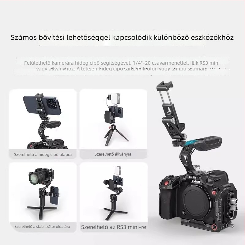 SmallRig fém mobiltelefon-tartó vízszintes és függőleges rögzítővel Apple/Android/DJI RS stabilizátor sorozathoz
