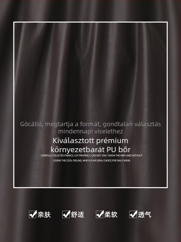 Ernyőszoknya, A-vonalú, magas derék, középméretű hossz, PU anyag viszkóz keverékkel