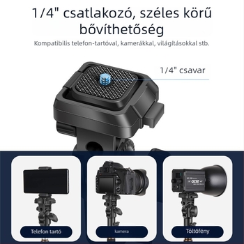 Fényállvány fej Q-K1 gimbal-adapterrel — gyorskioldó, ABS, teherbírás 3 kg, méretek 123×70×48 mm