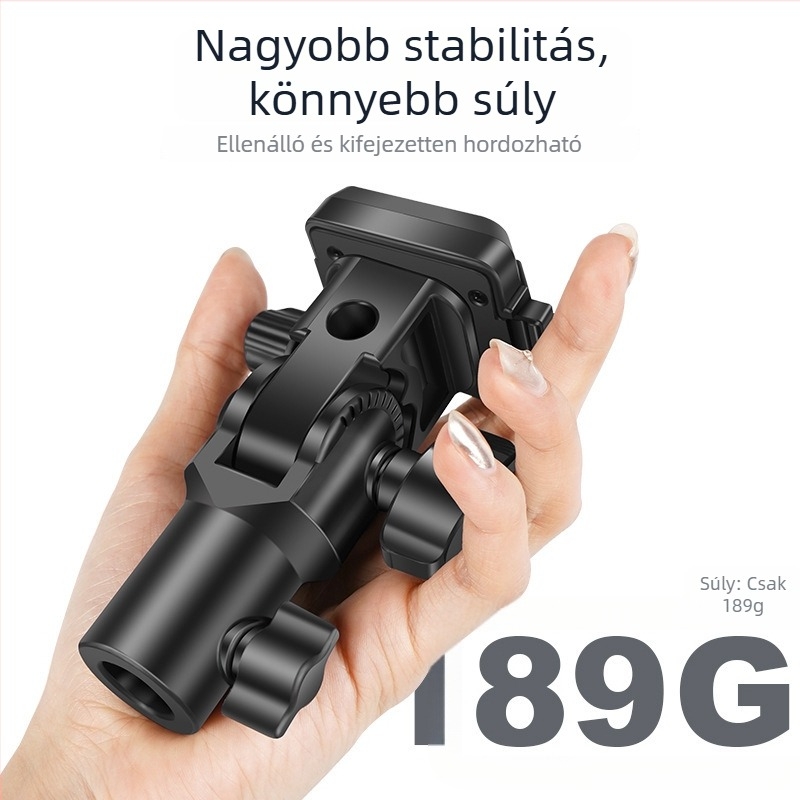 Fényállvány fej Q-K1 gimbal-adapterrel — gyorskioldó, ABS, teherbírás 3 kg, méretek 123×70×48 mm