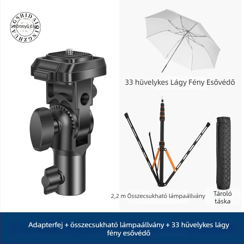 Fényállvány fej Q-K1 gimbal-adapterrel — gyorskioldó, ABS, teherbírás 3 kg, méretek 123×70×48 mm