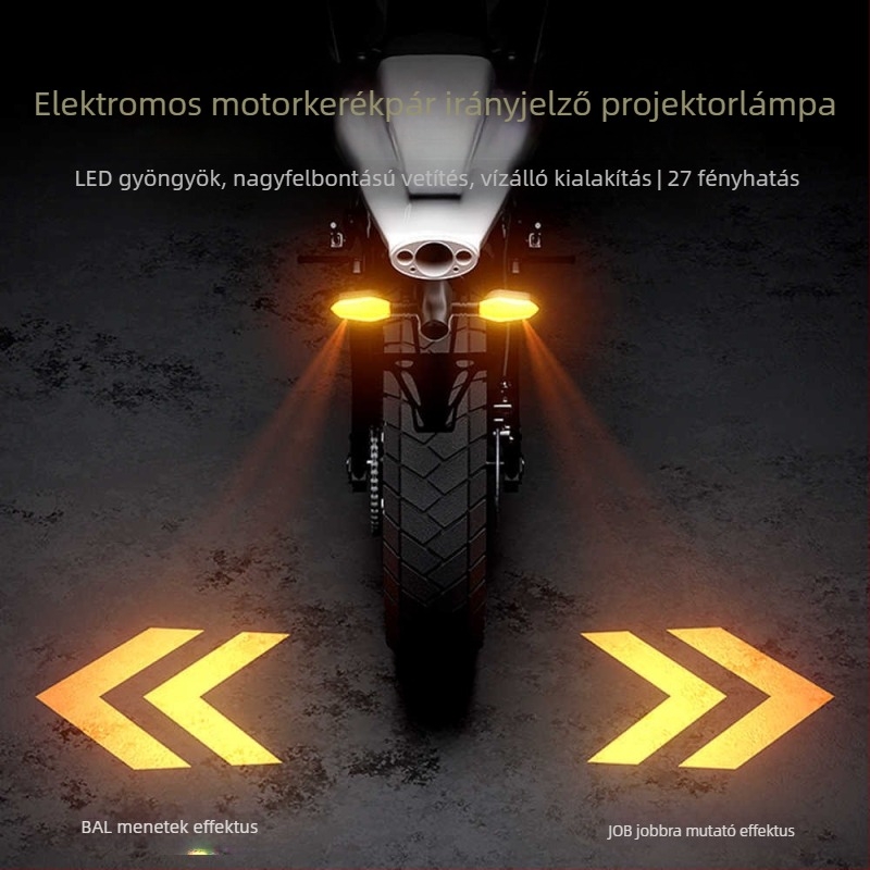 Motorkerékpár jelzőfény projektor LED-del, univerzális kompatibilitás, 12V, 1A, modell 005, ABS+PC