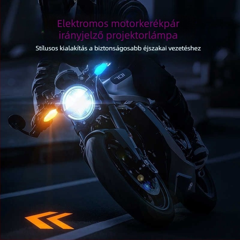 Motorkerékpár jelzőfény projektor LED-del, univerzális kompatibilitás, 12V, 1A, modell 005, ABS+PC
