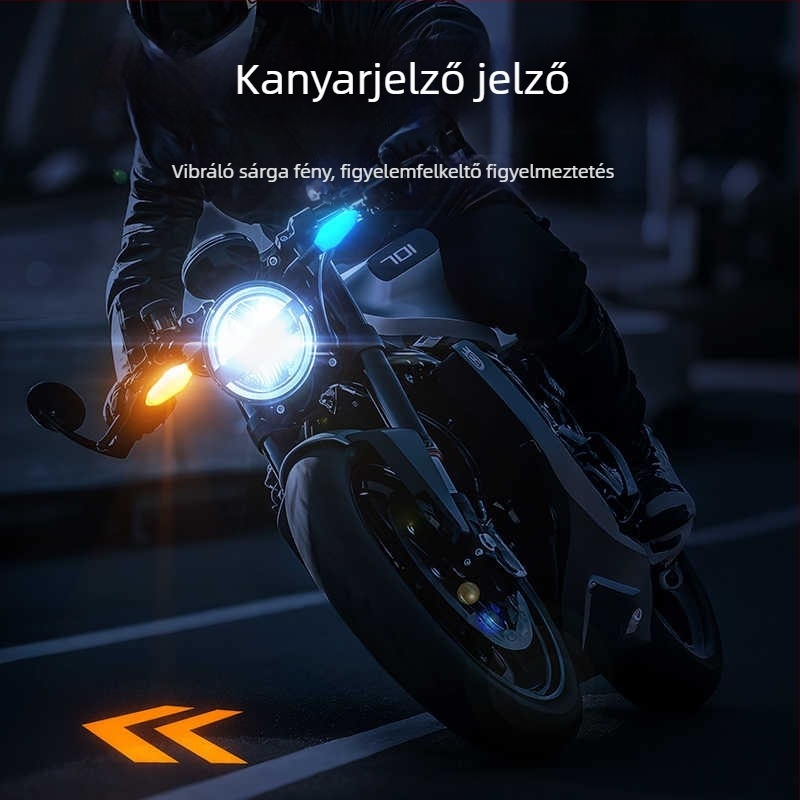 Motorkerékpár jelzőfény projektor LED-del, univerzális kompatibilitás, 12V, 1A, modell 005, ABS+PC