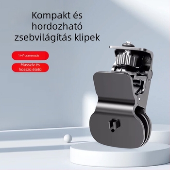 Erős univerzális csipesz élő közvetítéshez, világító fénnyel és pan-tilt fejjel; max terhelhetőség 2 kg