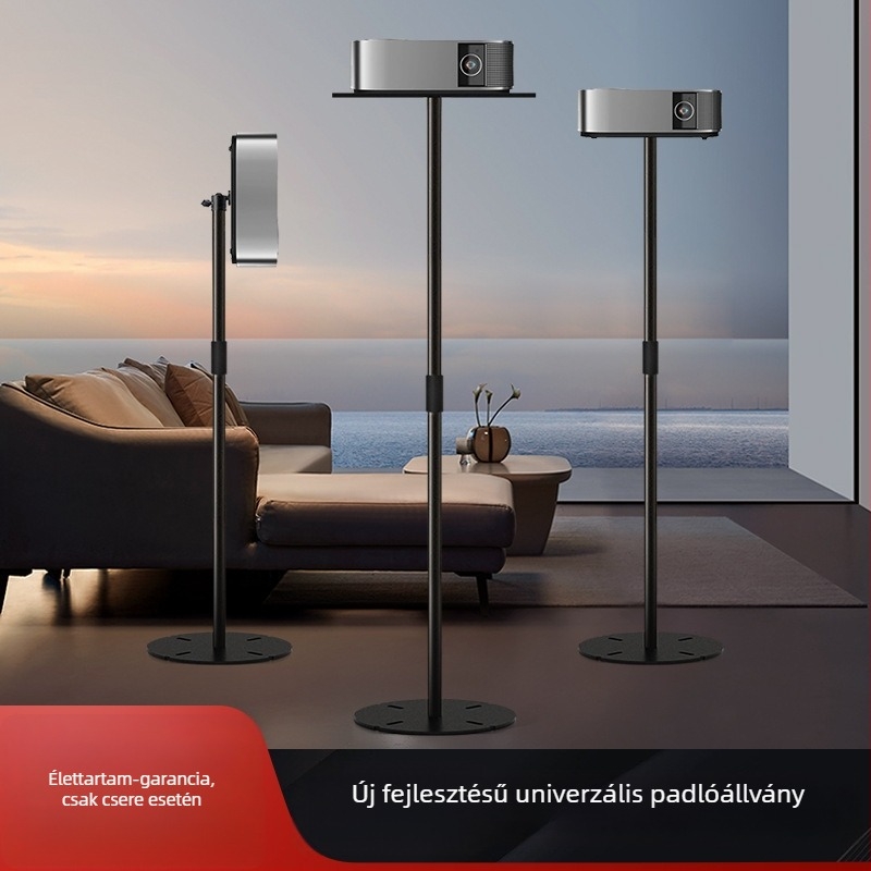 Fém projektor tálcás állvány pan-tilt fejjel, többfunkciós, kihúzható és állítható, hordozható