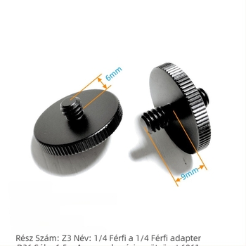 Tripod fej konverziós anya 1/4–3/8, gyorslemez-gomb, alumínium ötvözet, modell Z, teherbírás 2–5 kg