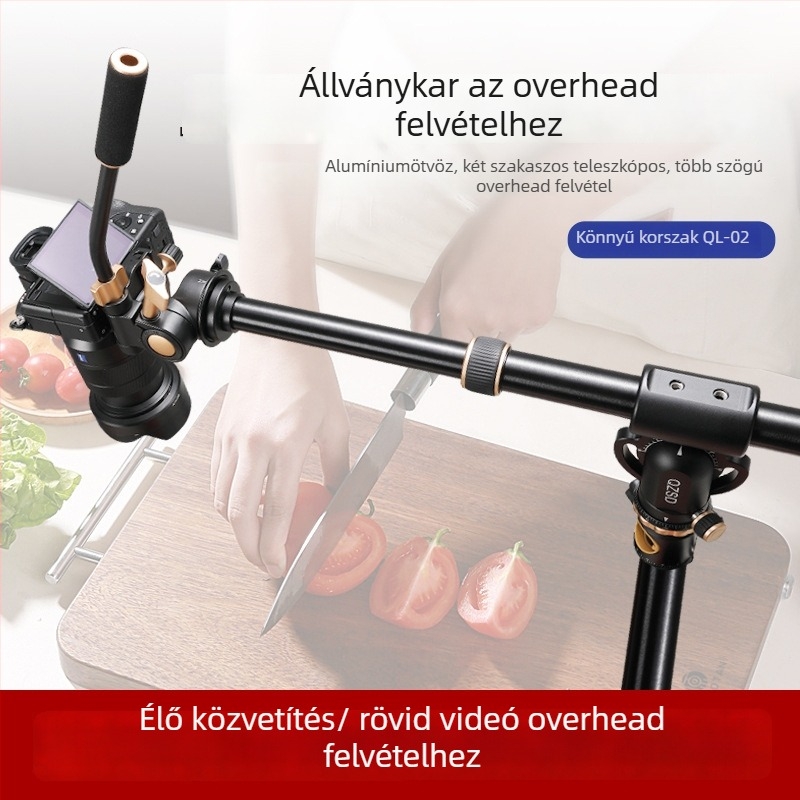 Felső kereszttartó okostelefonhoz és SLR kamerához, QL-02, szénszálas