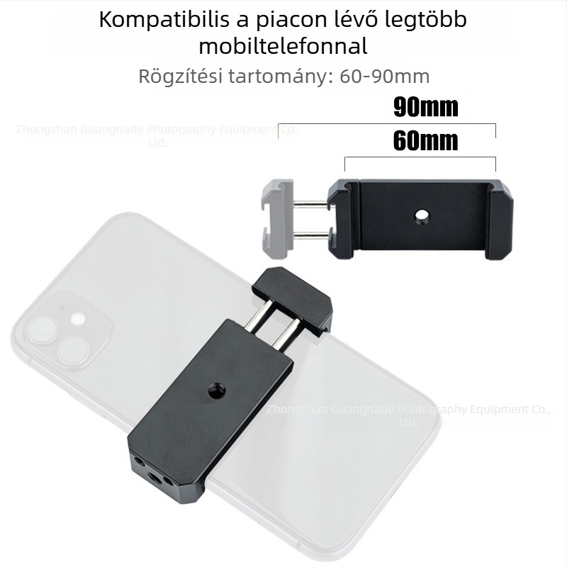 Alumínium ötvözetű telefonklip — univerzális csipesz selfiehez és tripod kiegészítőkhöz