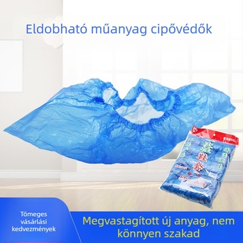 Egyszer használatos műanyag cipővédők otthonra és számítógépes szobába, kék PE anyagból, vízálló, vastított, porvédő