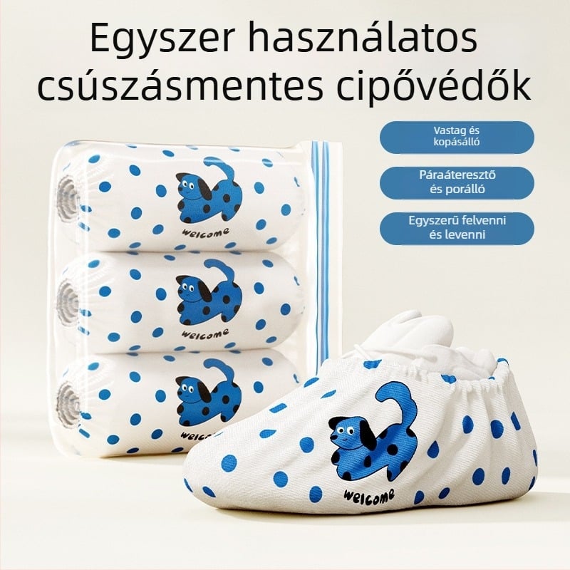 Egyszer használatos cipővédők nemszőtt anyagból, beltéri használatra, csúszásmentes, vízálló, extrán vastag