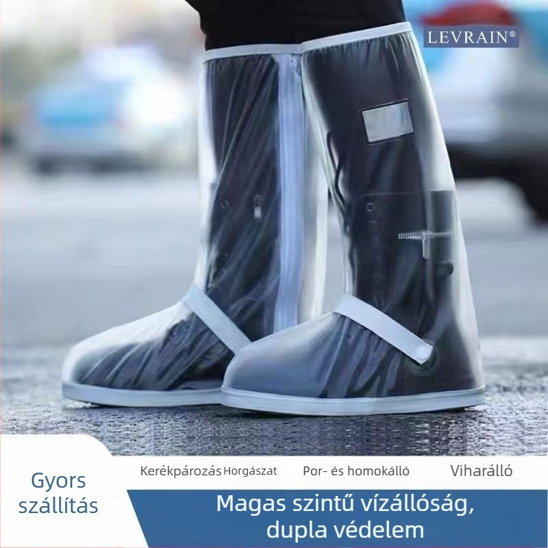 Magas cső esővédő cipőfedő, kültéri használatra, vízálló és kopásálló, PP anyag, modern minimalista stílus, LY010302, férfiak és nők számára