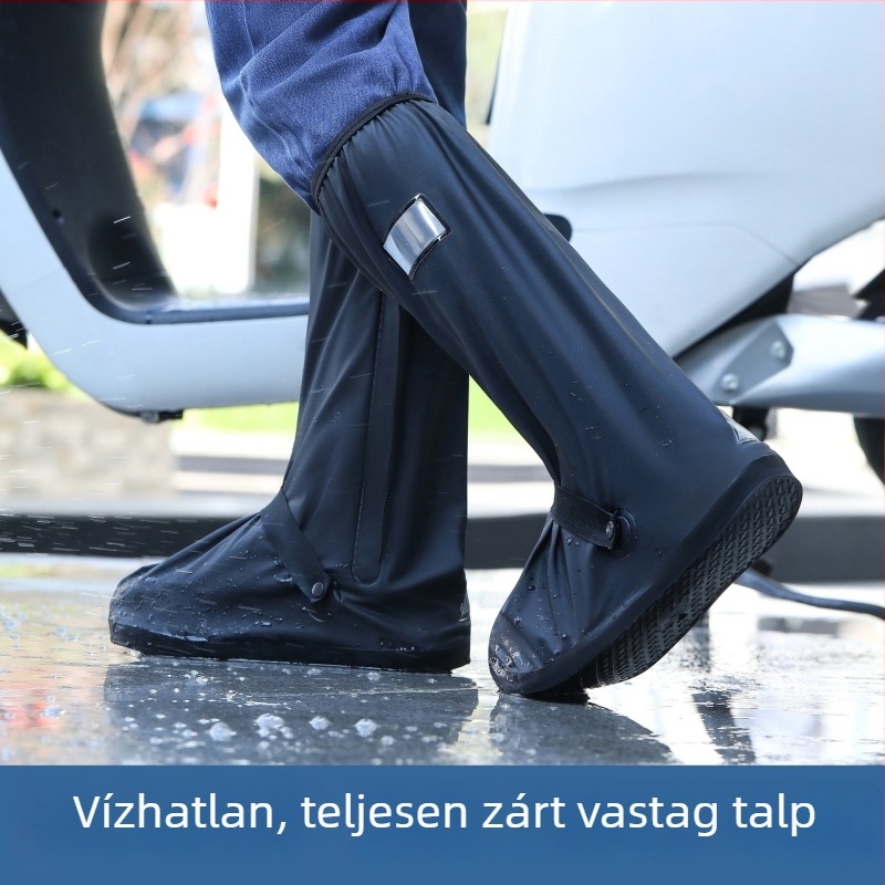 Magas cső esővédő cipőfedő, kültéri használatra, vízálló és kopásálló, PP anyag, modern minimalista stílus, LY010302, férfiak és nők számára