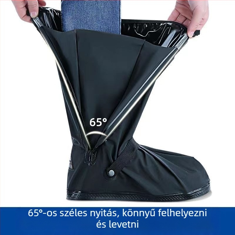 Magas cső esővédő cipőfedő, kültéri használatra, vízálló és kopásálló, PP anyag, modern minimalista stílus, LY010302, férfiak és nők számára