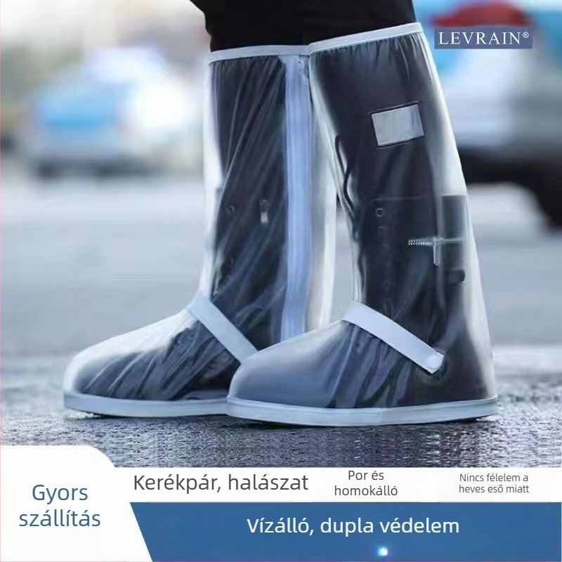 Magas cső esővédő cipőfedő, kültéri használatra, vízálló és kopásálló, PP anyag, modern minimalista stílus, LY010302, férfiak és nők számára