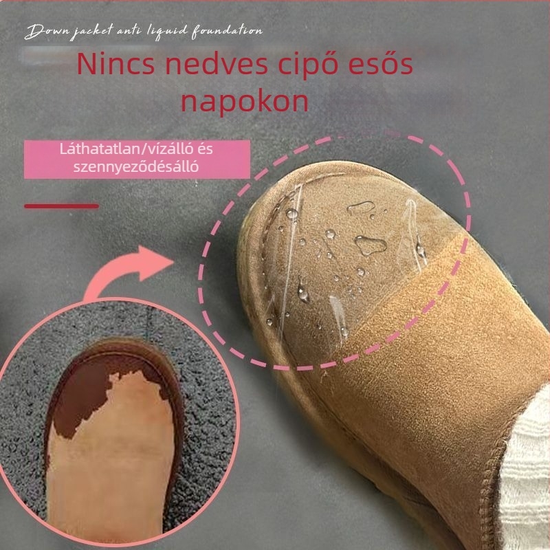 Nedvességálló fólia a cipő orrához és szennyeződés elleni matrica esős napokra, láthatatlan vízálló film a cipő orrán