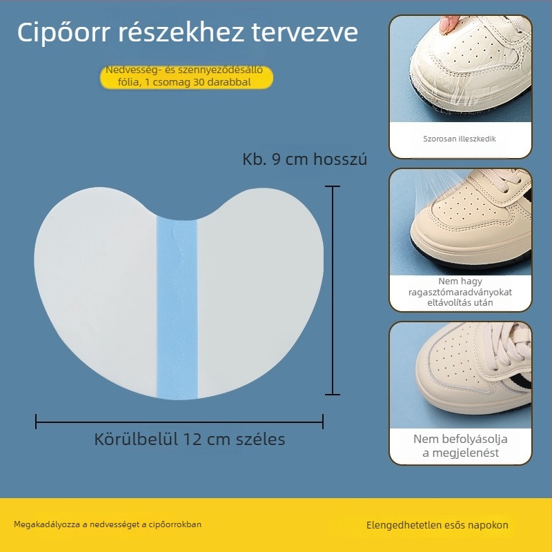 Nedvességálló fólia a cipő orrához és szennyeződés elleni matrica esős napokra, láthatatlan vízálló film a cipő orrán