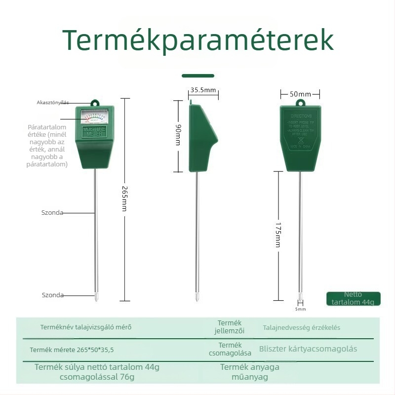 Talaj pH mérő, nedvességmérő és tápanyag-tesztelő