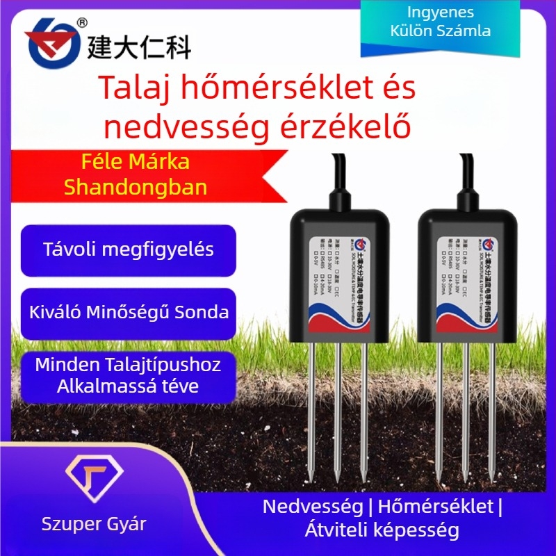 Üvegházi talajérzékelő: hőmérséklet- és páratartalom átvivő, nedvesség, vezetőképesség és talaj pH mérése