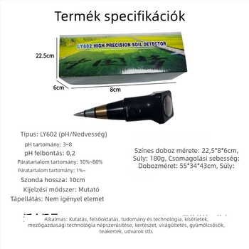 Talaj pH-tesztelő és nedvességmérő, modell Zy-601