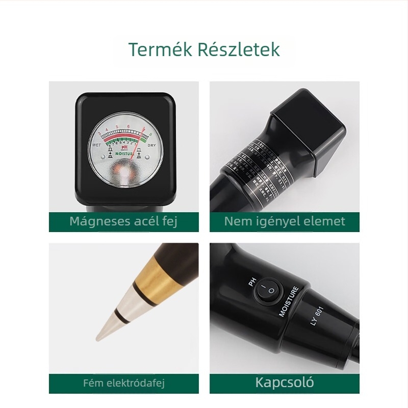 Talaj pH-tesztelő és nedvességmérő, modell Zy-601