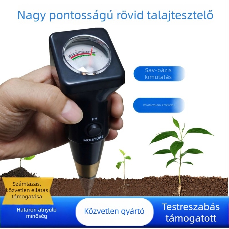 Talaj pH-tesztelő és nedvességmérő, modell Zy-601
