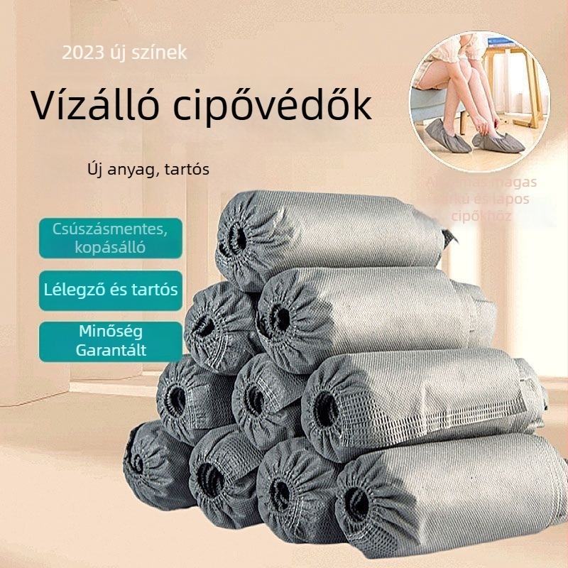 Egyszer használatos cipővédők, nem szőtt anyagból, vastagított, vízálló, kopásálló, csúszásmentes, belső használatra, otthonra, számítógépes szobákra, diákoknak és vendégeknek.