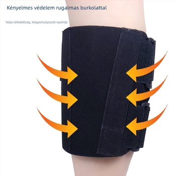 Sport lábszárvédő X alakú tartóövvel és SEBS párnával, poliészter rostból, felnőtteknek