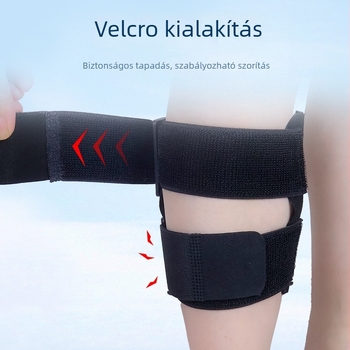 Sport lábszárvédő X alakú tartóövvel és SEBS párnával, poliészter rostból, felnőtteknek