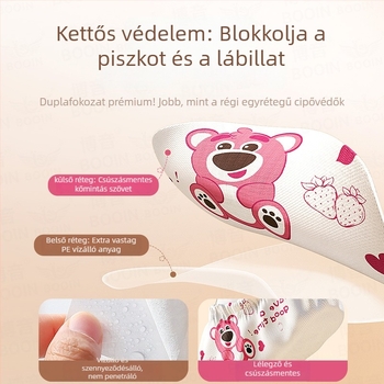 Vastagított egyszer használatos cipővédők otthonra, kopásállóak, vízállóak, nem szőtt anyagból, beltéri csúszásmentes felülettel, alkalmas diákok és vendégek számára, újrahasználható