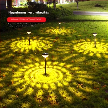 Napeneresztős gyeplámpa vízcsepp-projekcióval, talajba csavarva, lélegző és állandó fény üzemmóddal, 6–12 órás működési idő