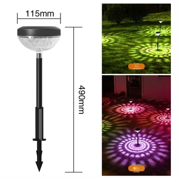 Napeneresztős gyeplámpa vízcsepp-projekcióval, talajba csavarva, lélegző és állandó fény üzemmóddal, 6–12 órás működési idő