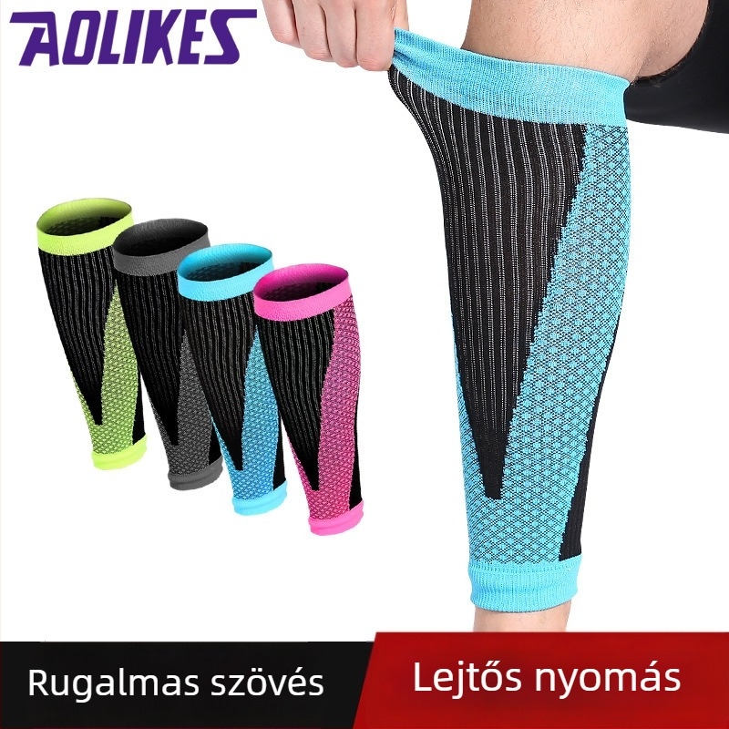 AOLIKES Vádli-kompressziós mandzsetta — nylon-poliészter-spandex keverék, alsó lábszár védelem, futásra, kerékpározásra, kosárlabdára és hegymászásra