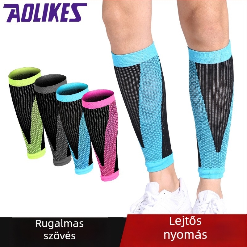 AOLIKES Vádli-kompressziós mandzsetta — nylon-poliészter-spandex keverék, alsó lábszár védelem, futásra, kerékpározásra, kosárlabdára és hegymászásra