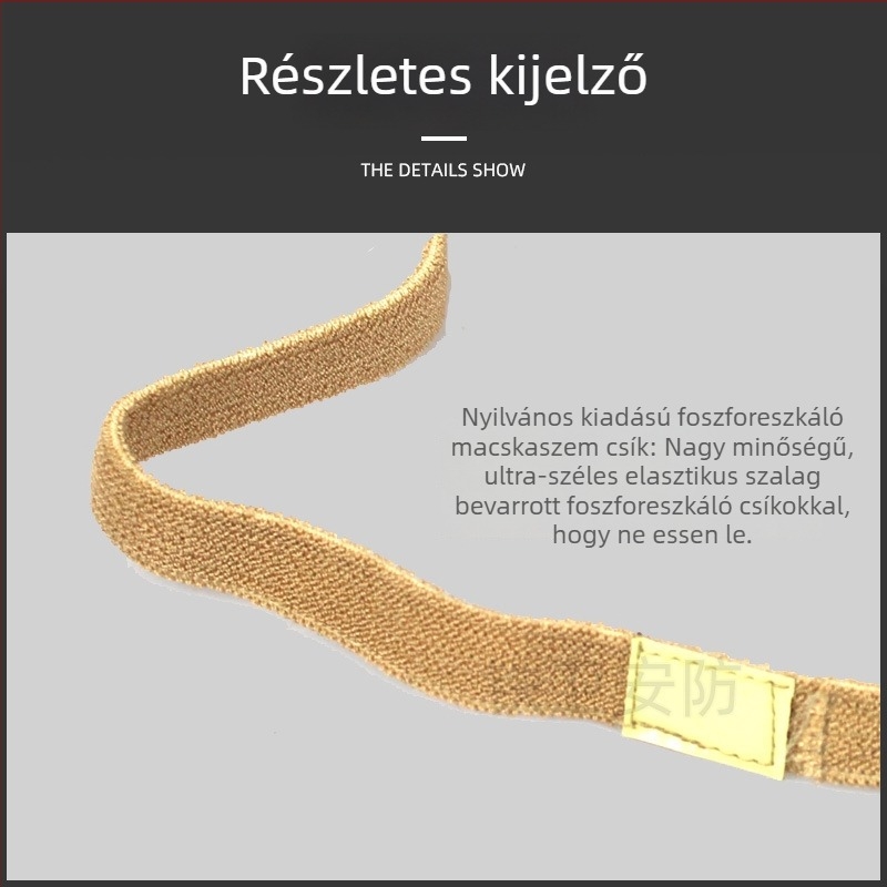 M1/MICH/M88 sisakhoz: fénylő macska-szem a reflexiós széles elasztikus pánttal, gumírozott elastikus anyag