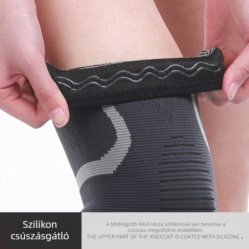 Térdvédők szilikon csúszásmentes résszel, négyszeres elasztikus nejlon kötött anyag; anyag: spandex-latex utánzat nejlon; alsó lábszár védelem