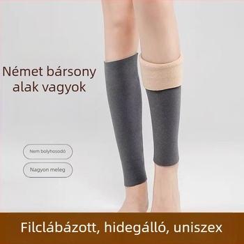 Derong anyagú lábszármelegítők, uniszex, őszi-téli használatra, vastag védelem a lábszárnak, hosszabb zoknivédő rész