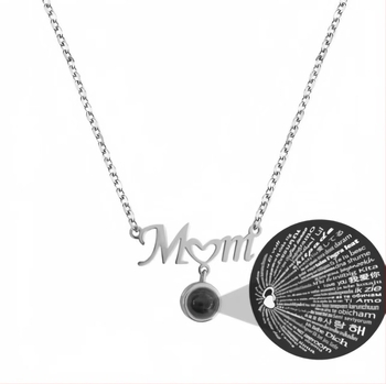 Titánium acélból készült nyaklánc, medál betűkkel/számokkal, keresztlánc, 41–50 cm, projekciós nyaklánc