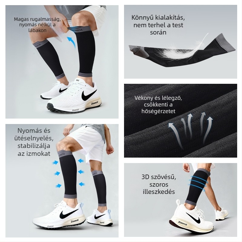 Nelix nylon vádlvédő kompressziós – felnőtteknek, futáshoz, kerékpározáshoz és futballhoz