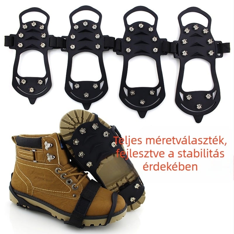 Jégkramponok - csúszásmentes lábbelivédők hóra és jégre, egyszerű kültéri használat, téli tapadás