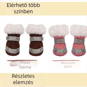 Kutyák téli bakancsai textilből, csúszásmentes, univerzális illeszkedés, nem importált